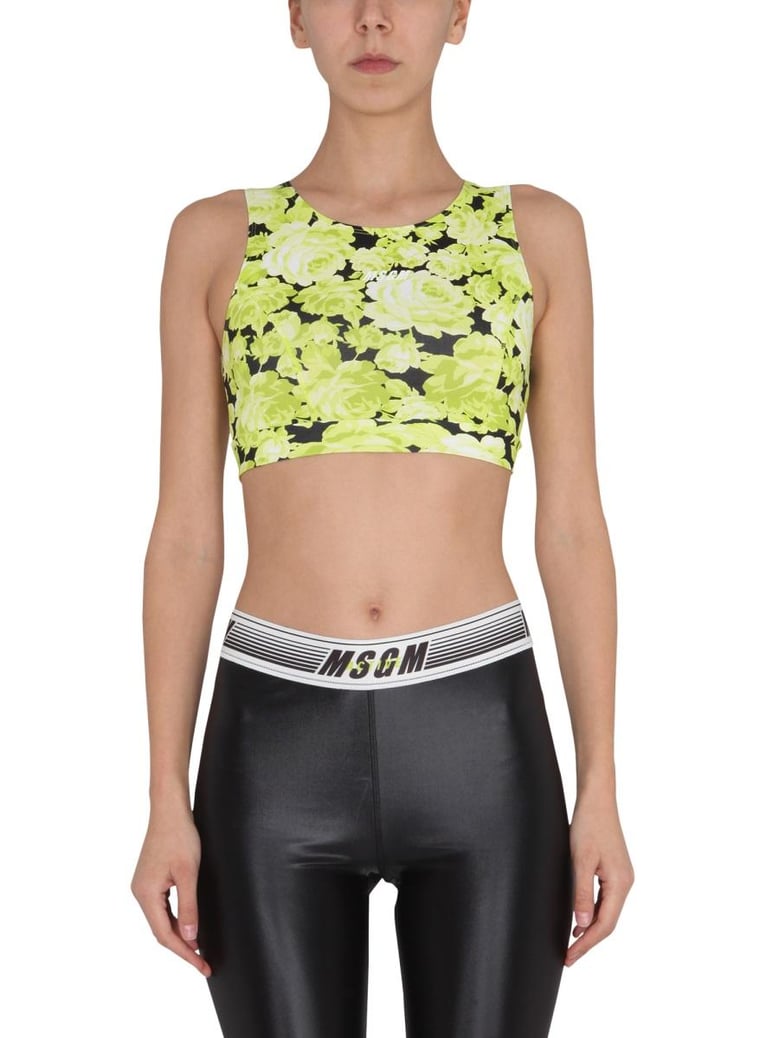 floral print cropped top by Selfnex