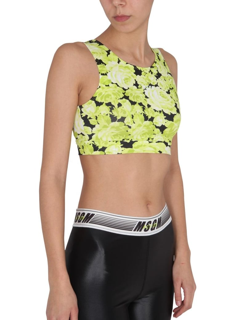 floral print cropped top by Selfnex