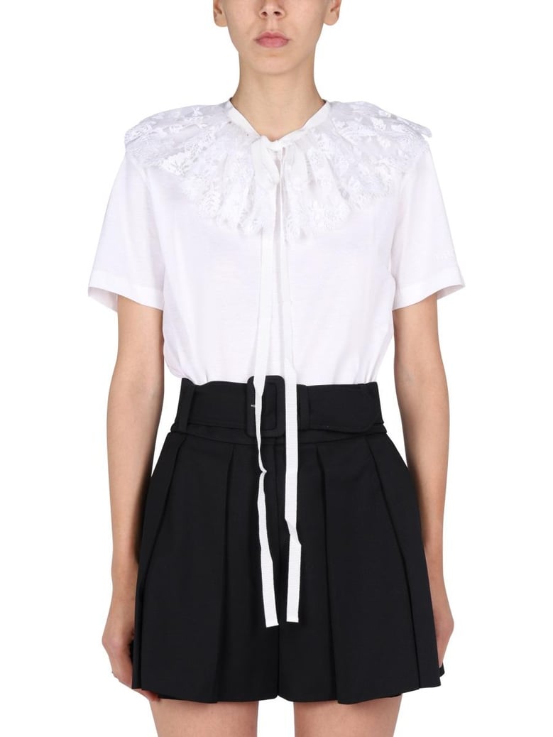 lace embroidery t-shirt by Selfnex