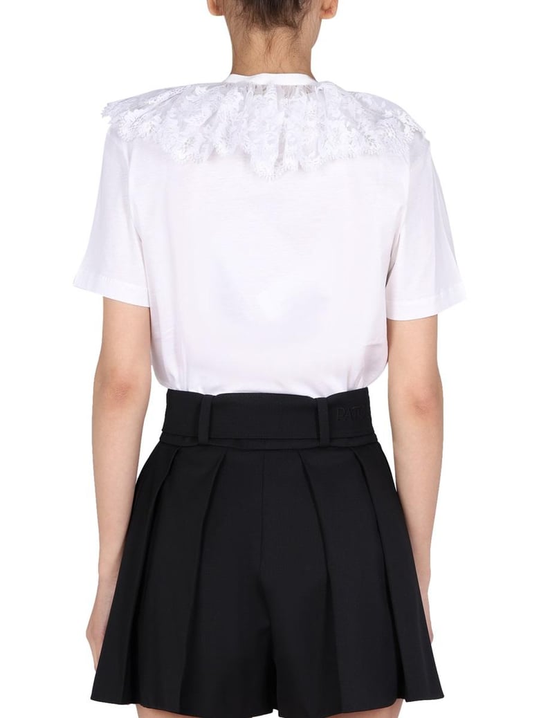 lace embroidery t-shirt by Selfnex