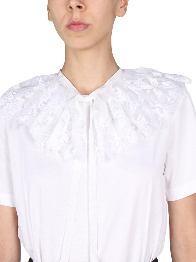 lace embroidery t-shirt by Selfnex