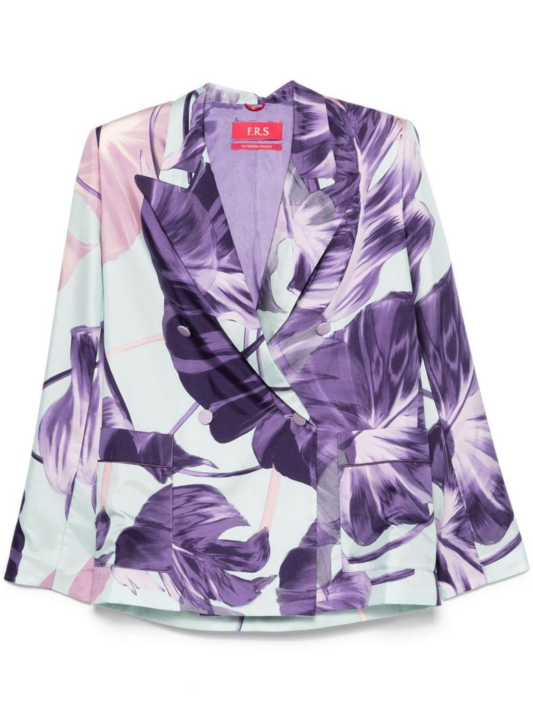 printed silk double-breasted jacket by Selfnex