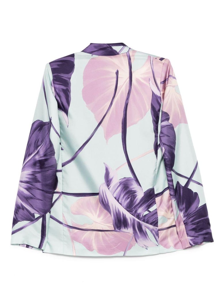 printed silk double-breasted jacket by Selfnex