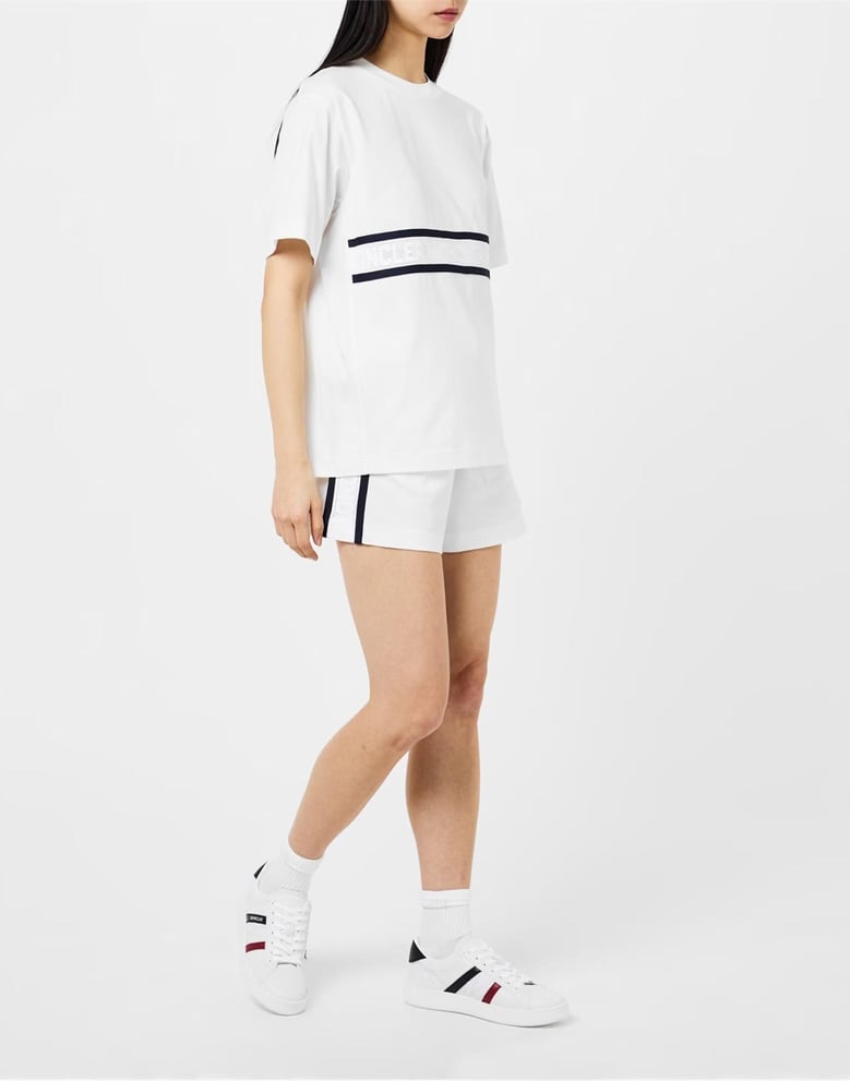 stripe detail logo shorts by Selfnex