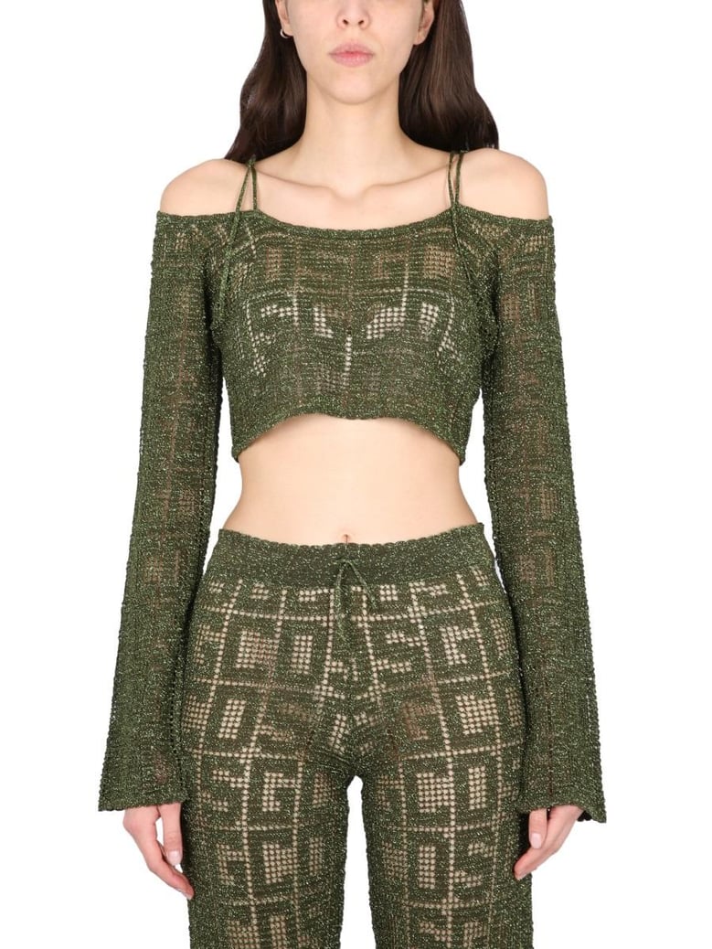monogram macrame top by Selfnex