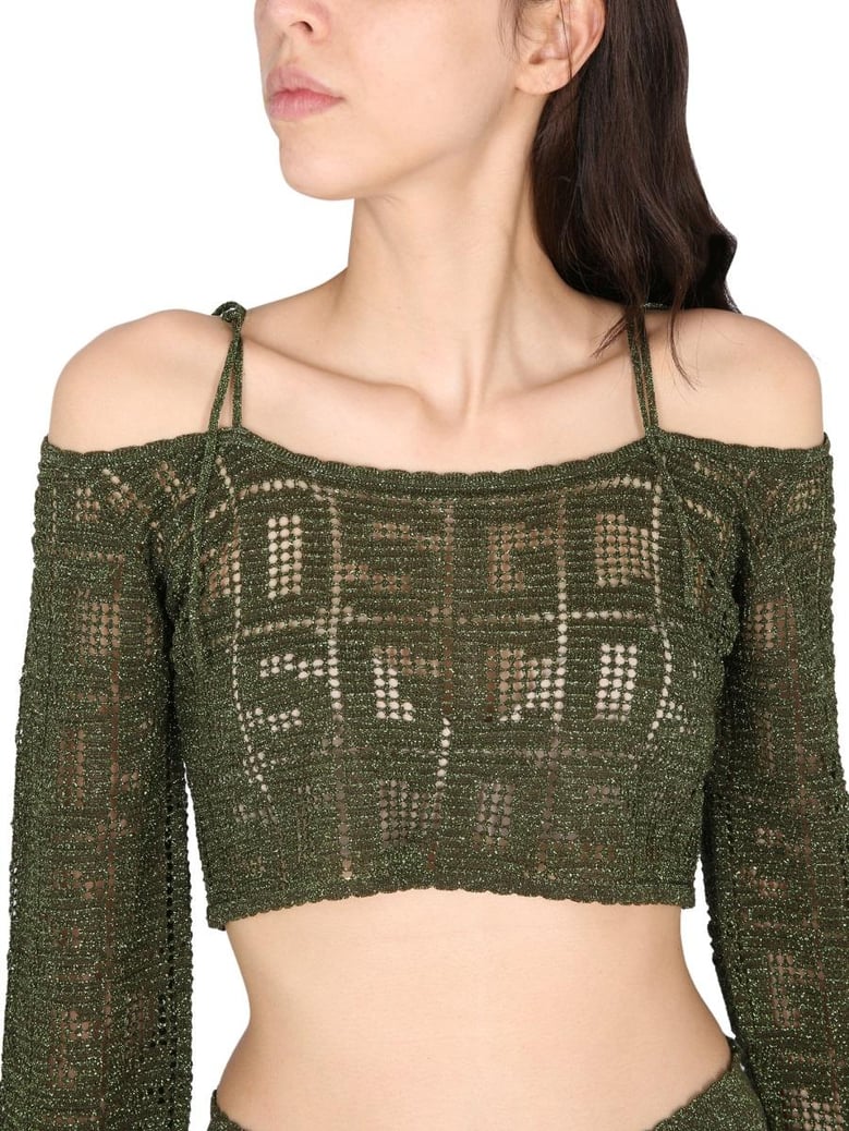 monogram macrame top by Selfnex