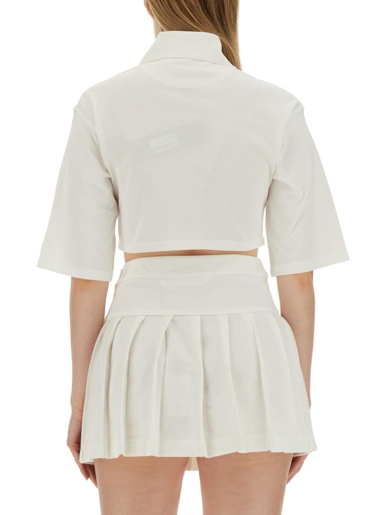 monogram cropped polo shirt by Selfnex