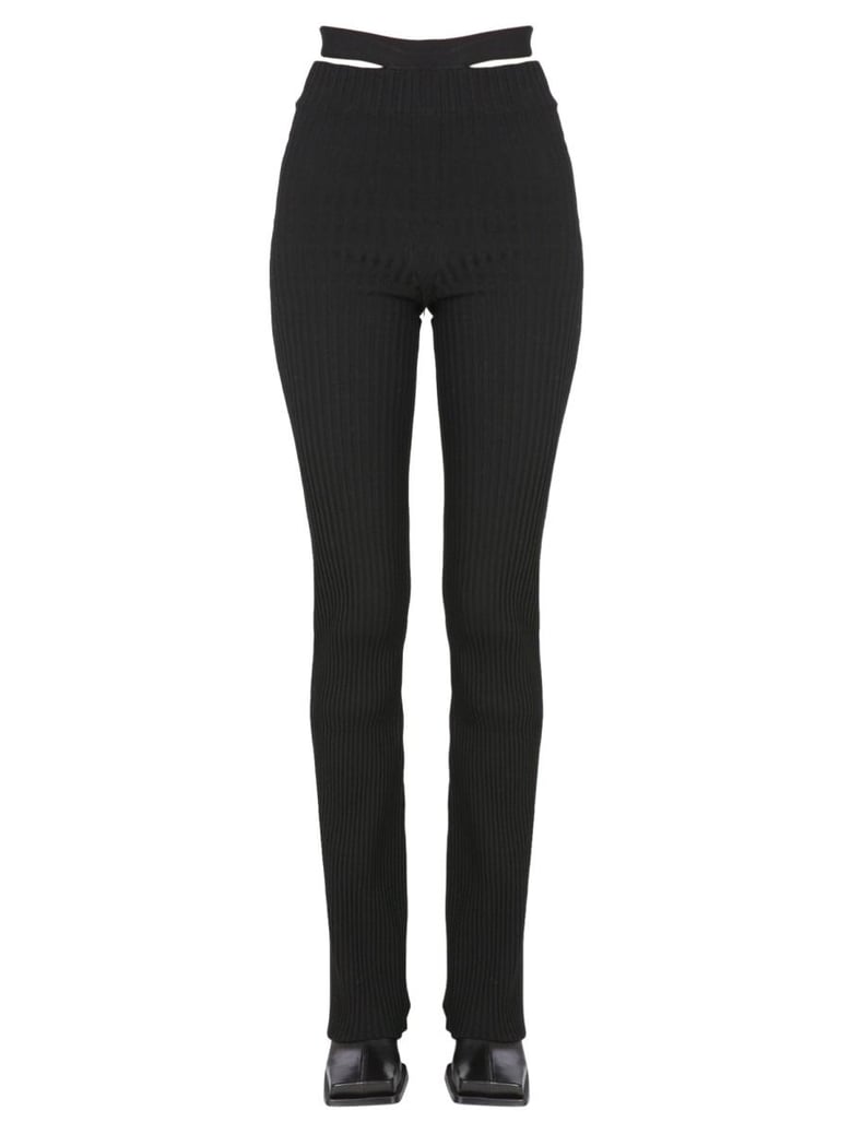 ribbed trousers with cut out belt by Selfnex