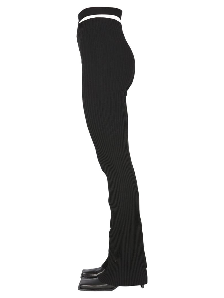 ribbed trousers with cut out belt by Selfnex