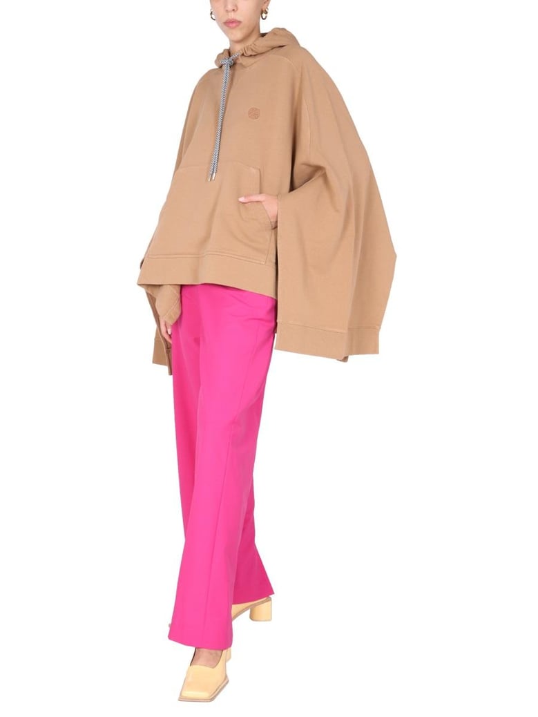 poncho sweatshirt with embroidered logo by Selfnex