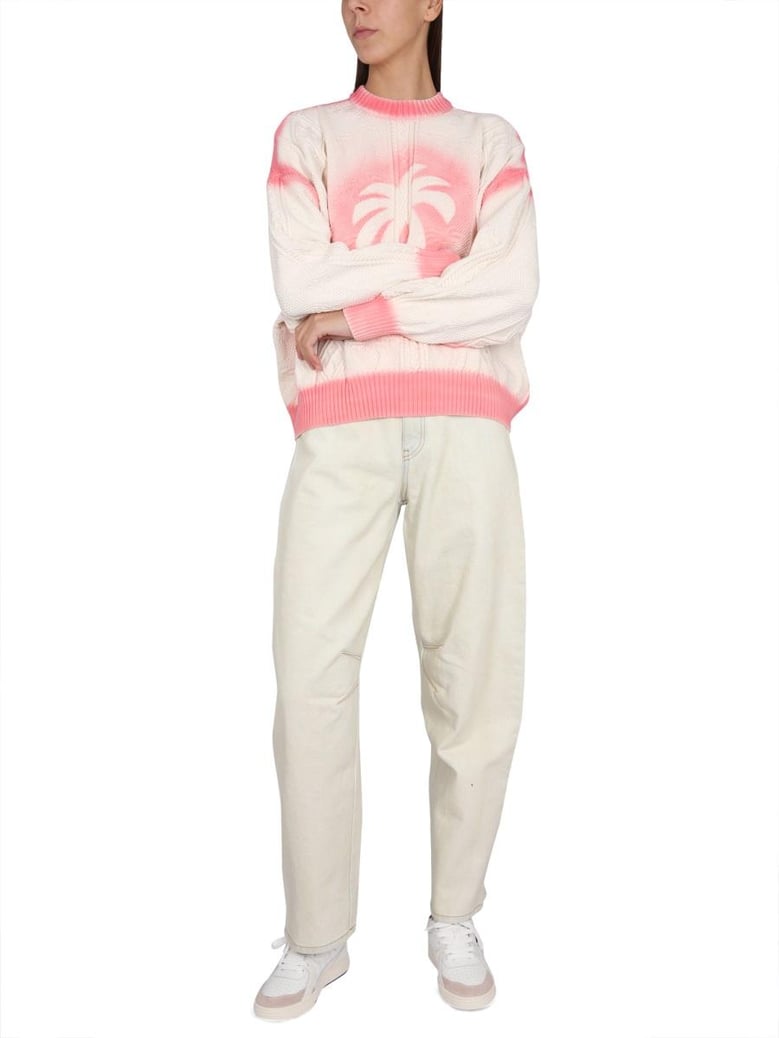 patent leather effect palm sweater by Selfnex