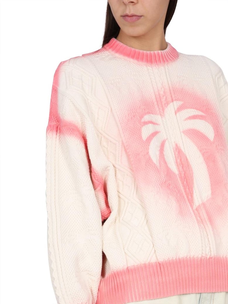 patent leather effect palm sweater by Selfnex