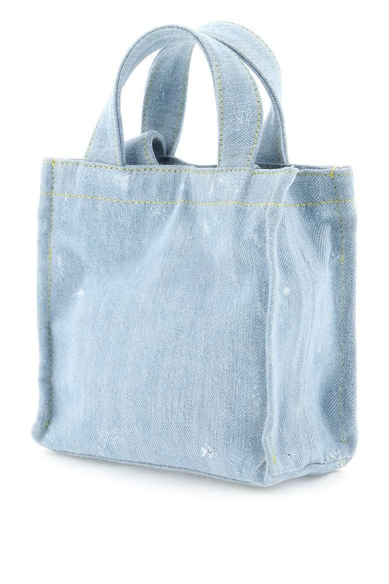 mini denim shopper bag with logo by Selfnex