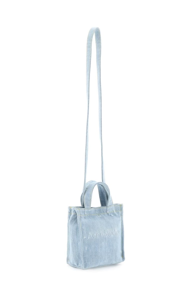 mini denim shopper bag with logo by Selfnex