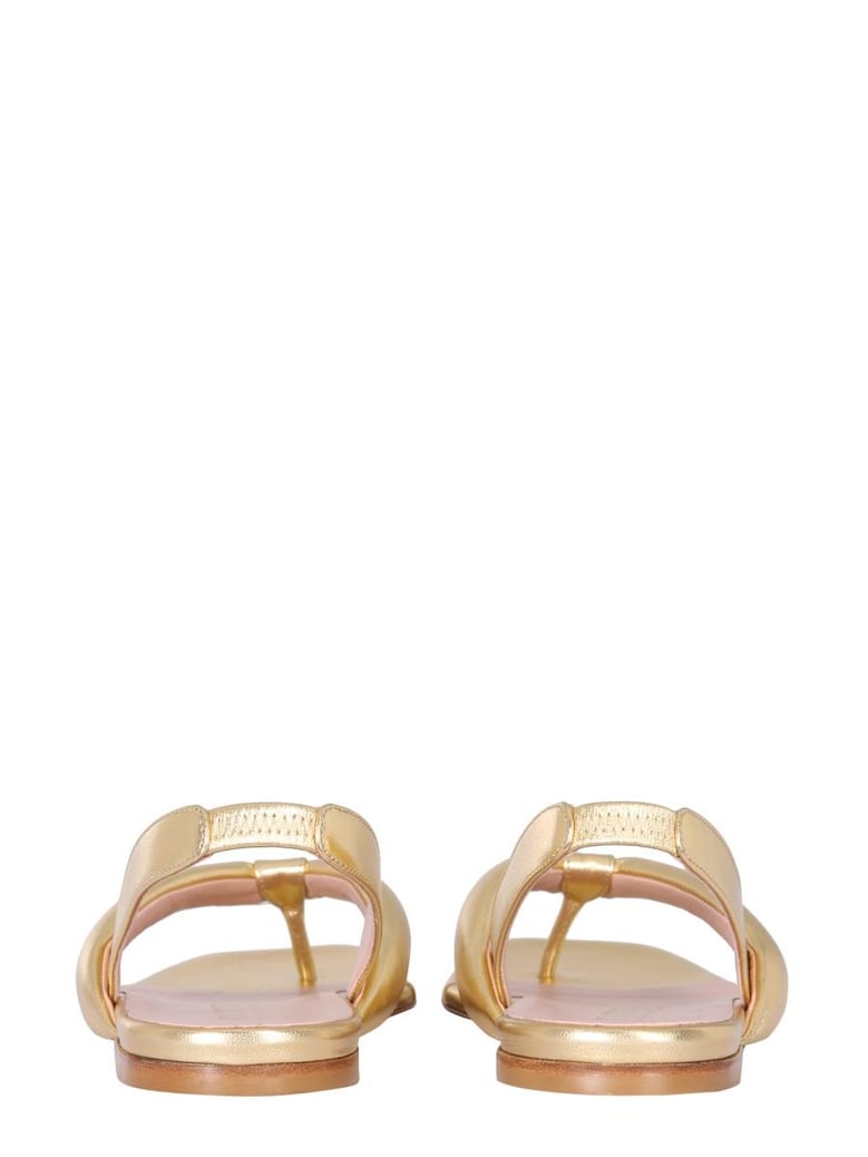 leather slingback sandals by Selfnex