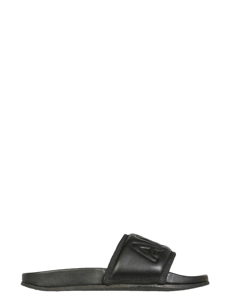 leather slide sandals by Selfnex