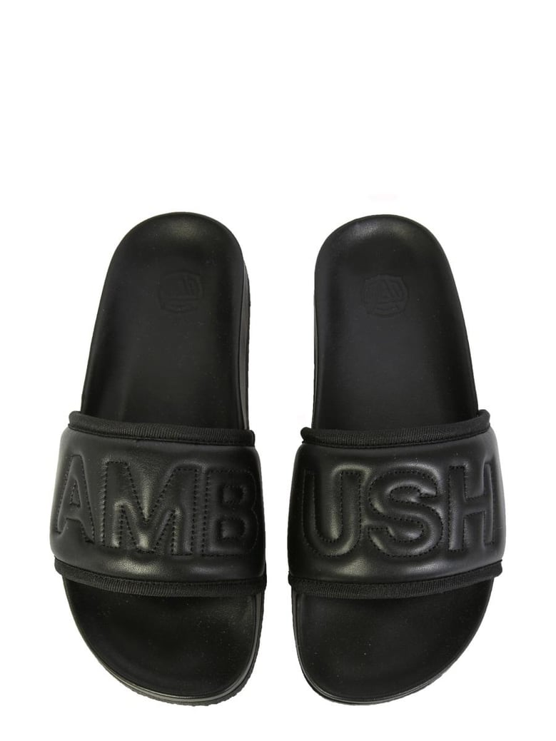 leather slide sandals by Selfnex