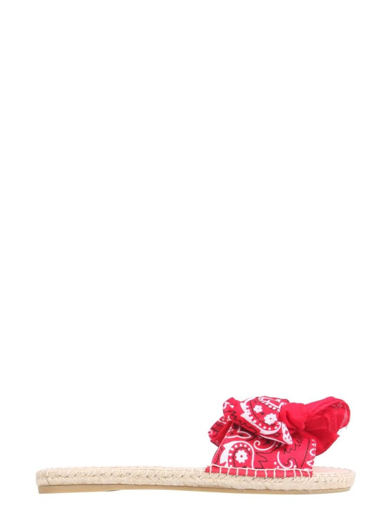 low sandals with bandana bow by Selfnex