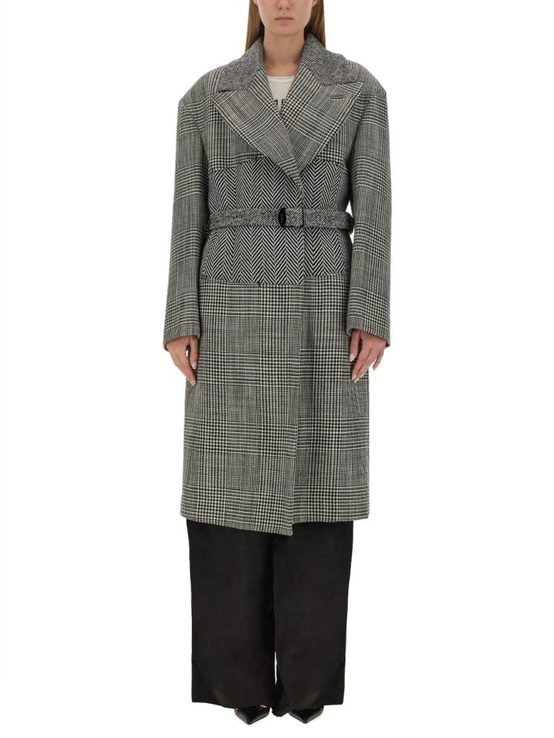 wool patchwork coat by Selfnex