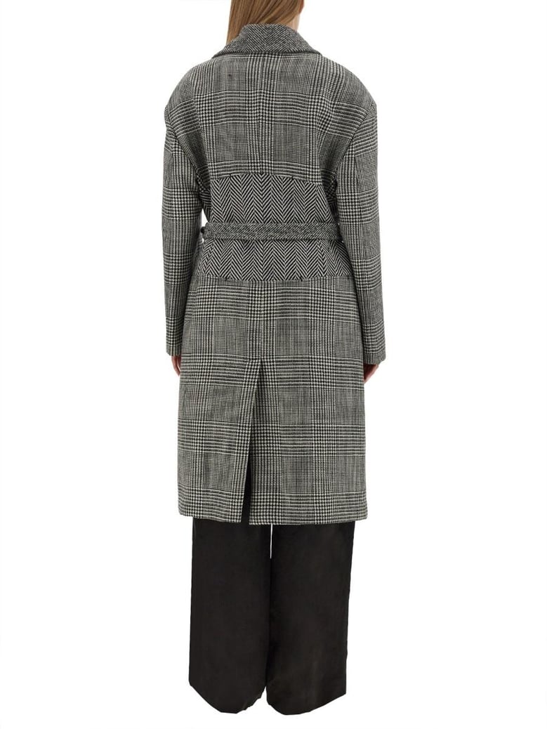 wool patchwork coat by Selfnex