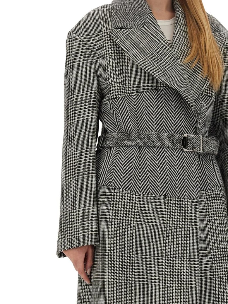 wool patchwork coat by Selfnex