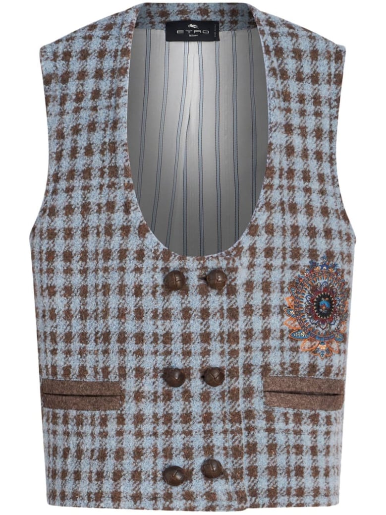 houndstooth over vest by Selfnex