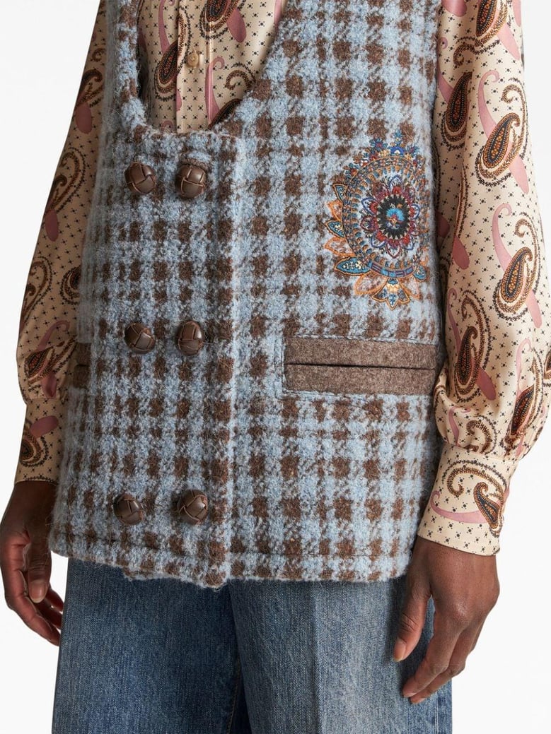 houndstooth over vest by Selfnex