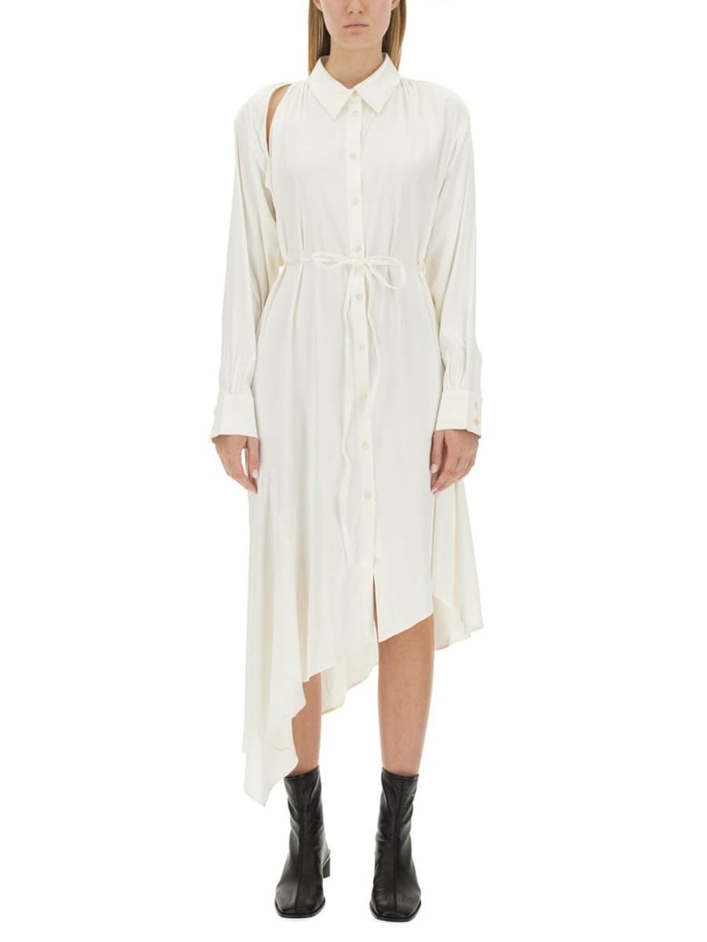 satin chemisier dress by Selfnex