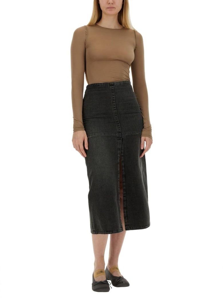 long denim skirt by Selfnex