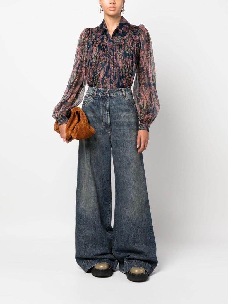 jeans with embroidered pegasus by Selfnex