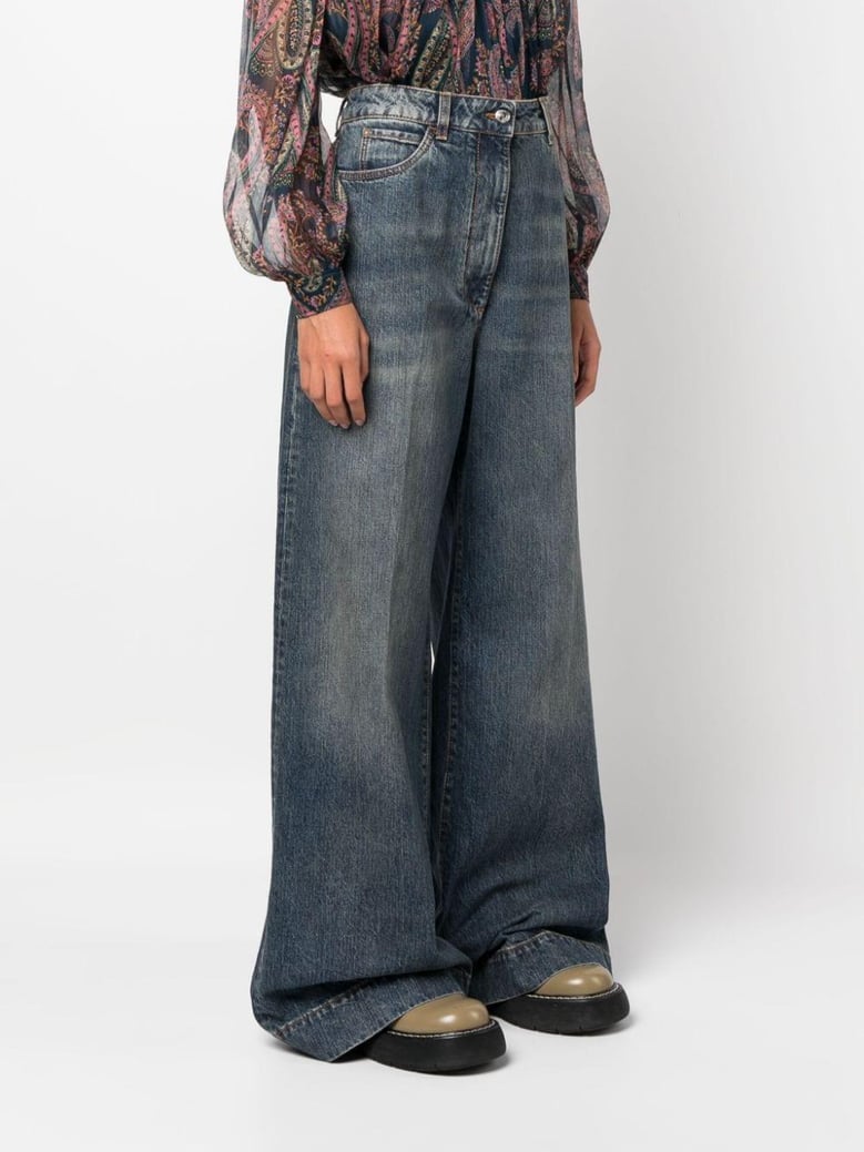 jeans with embroidered pegasus by Selfnex