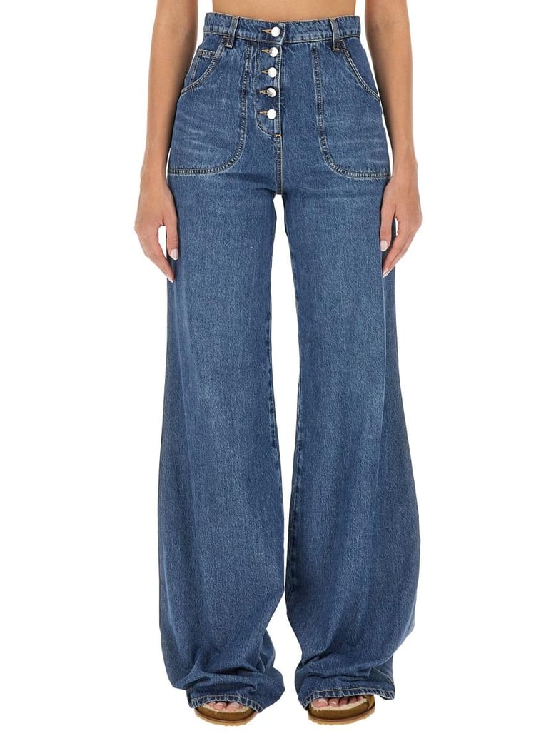 jeans with foliage pockets by Selfnex