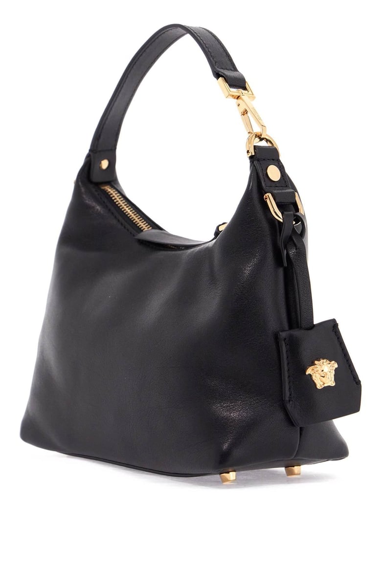 versace tag hobo bag in leather with embossed logo by Selfnex