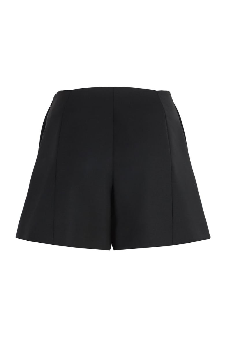 black wool blend shorts by Selfnex