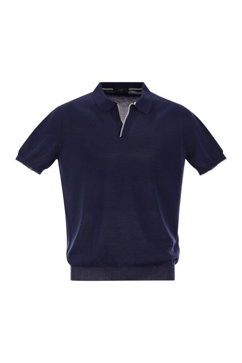 cotton buttonless polo shirt by Selfnex
