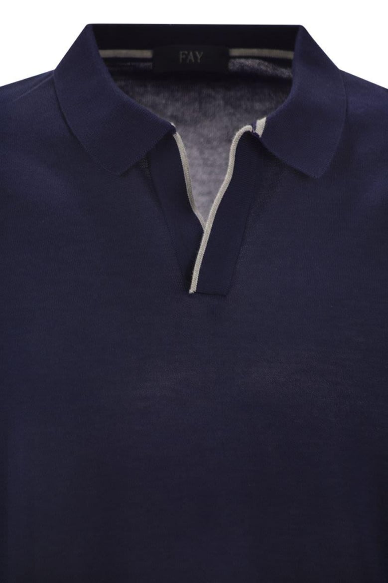 cotton buttonless polo shirt by Selfnex
