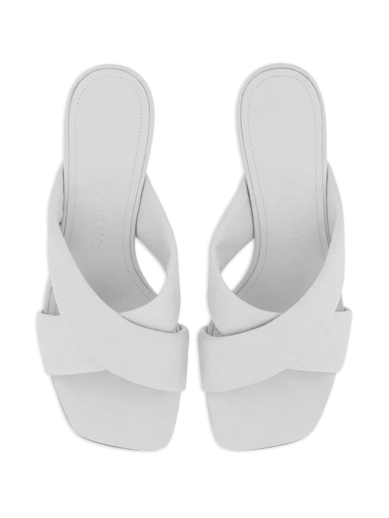 crossover-strap detail lambskin mules by Selfnex