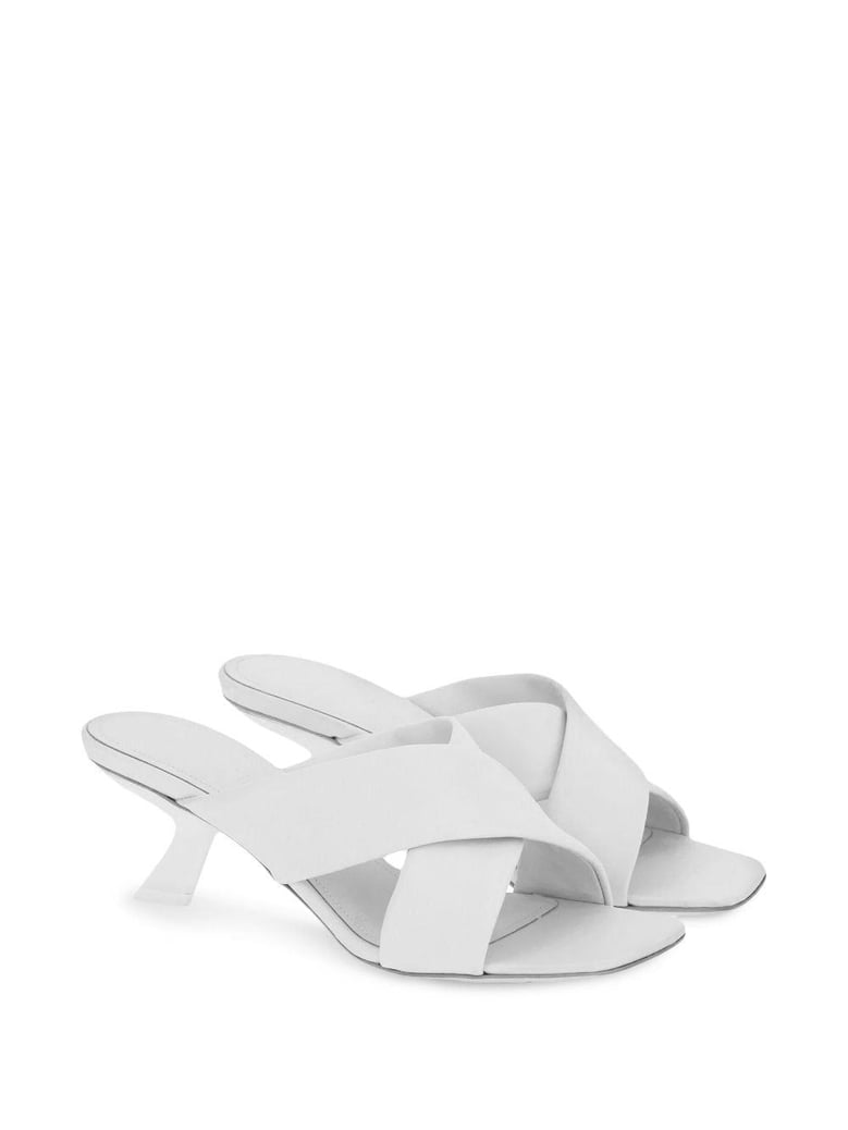 crossover-strap detail lambskin mules by Selfnex