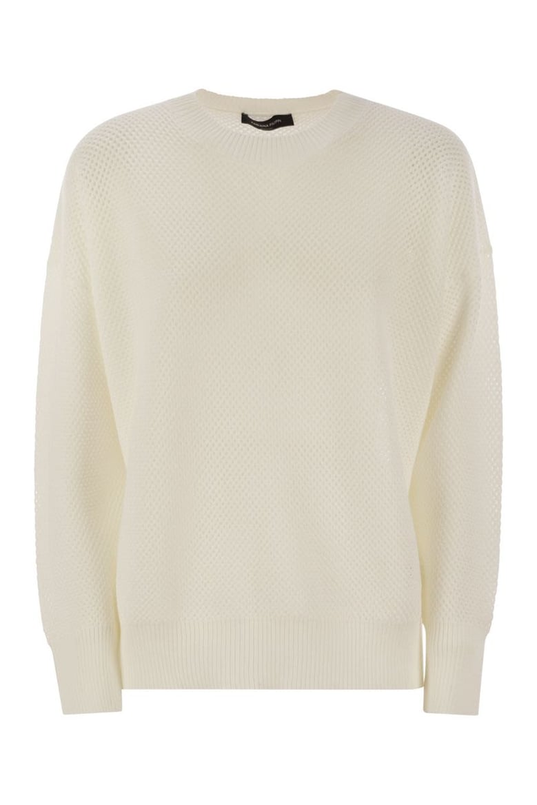 crew-neck sweater in wool and cotton by Selfnex