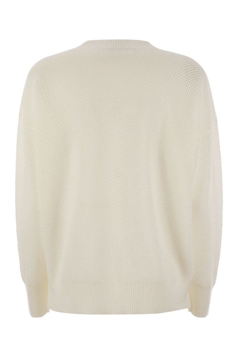 crew-neck sweater in wool and cotton by Selfnex