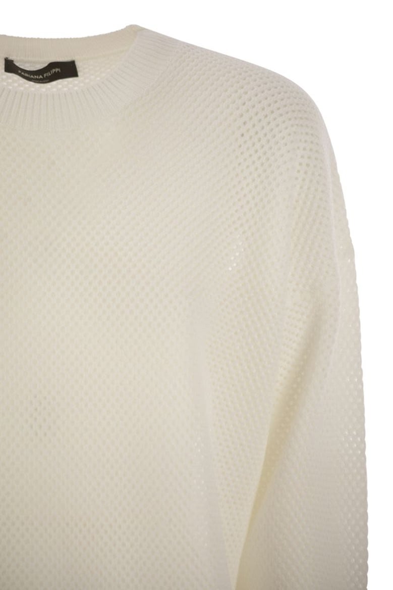 crew-neck sweater in wool and cotton by Selfnex