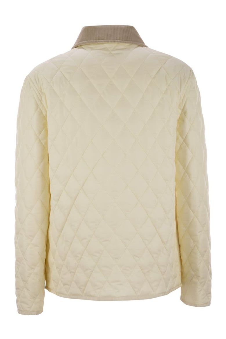 diamond quilted nylon shirt jacket by Selfnex
