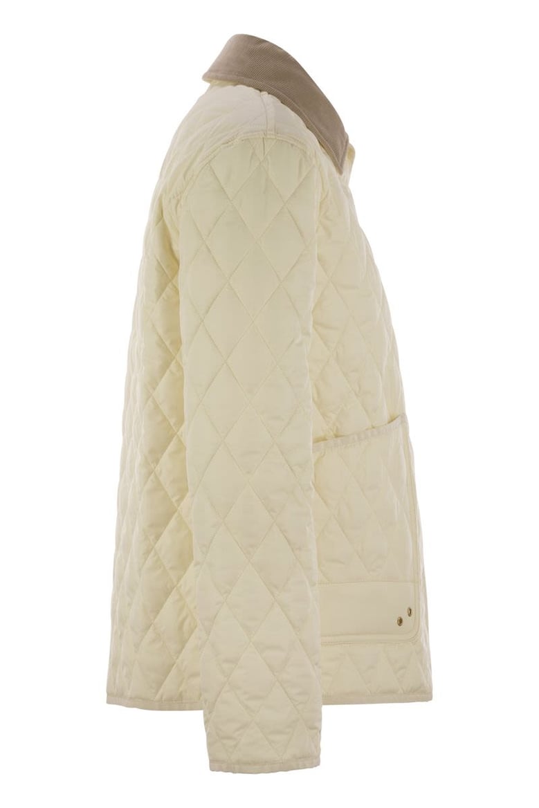 diamond quilted nylon shirt jacket by Selfnex
