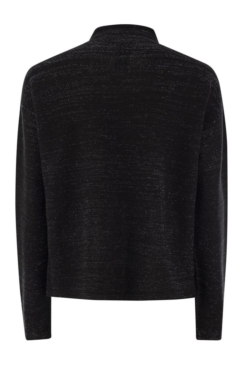 cotton and lurex polo neck sweater by Selfnex