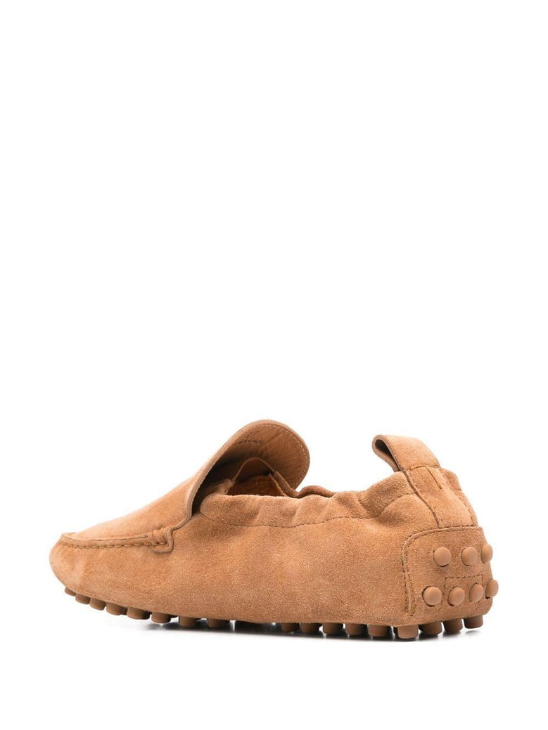 rubber curled suede loafers by Selfnex