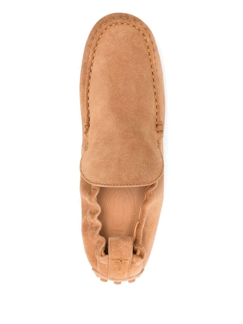 rubber curled suede loafers by Selfnex