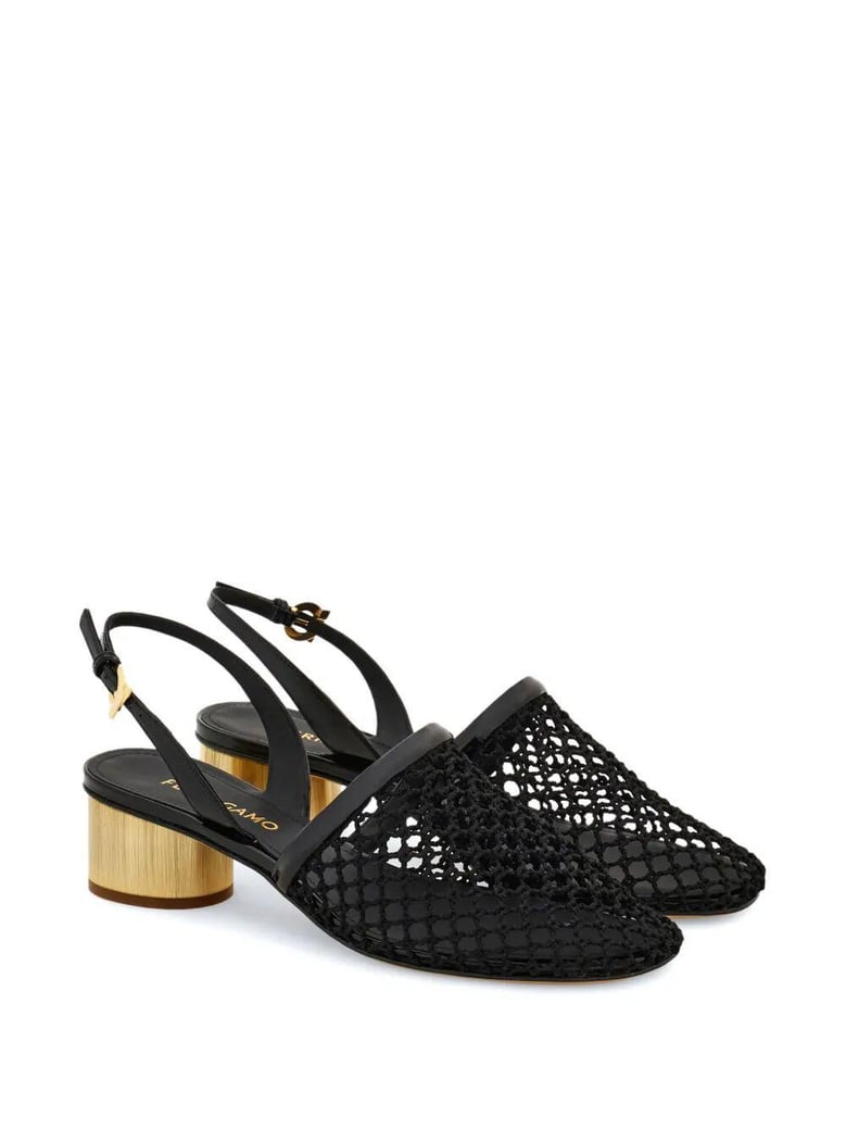 kay 40 mesh and leather slingback by Selfnex