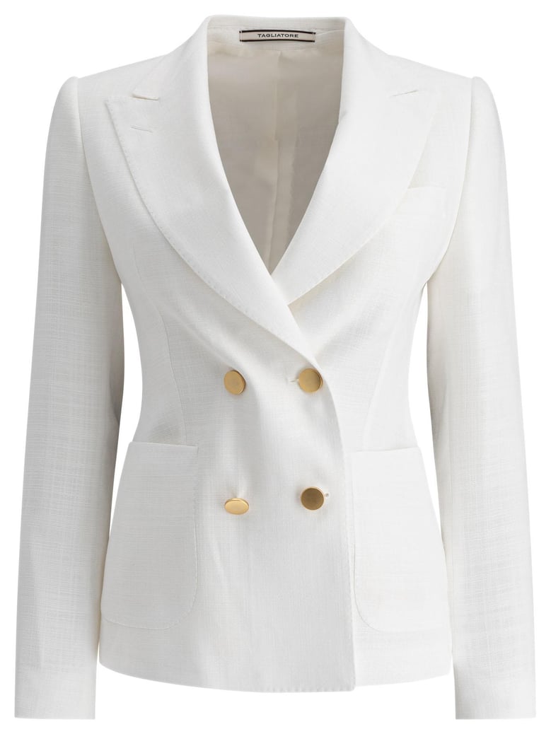 white viscose polyamide lyocell jacket by Selfnex