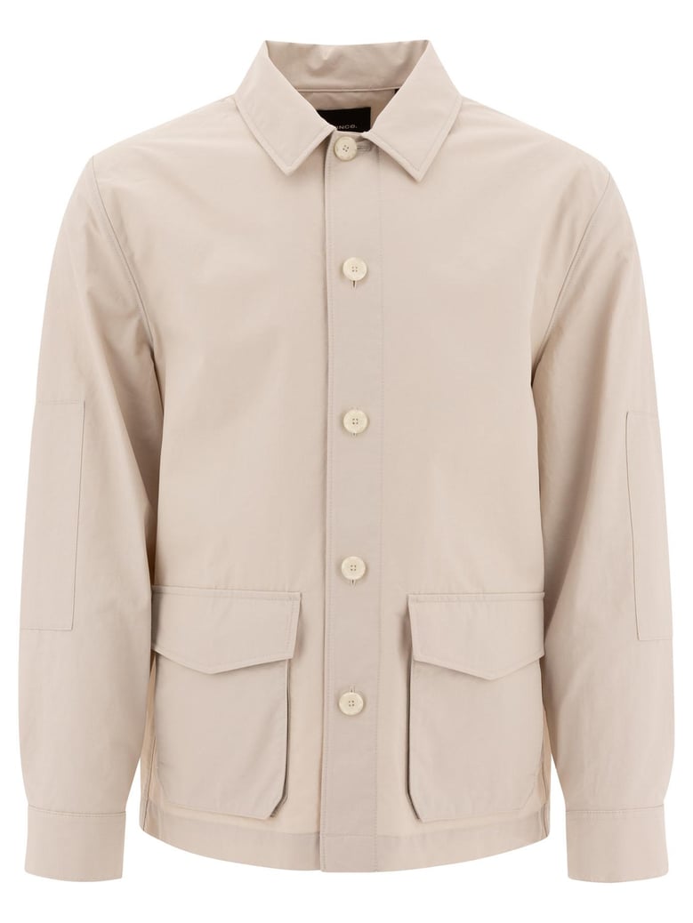 beige cotton nylon jacket by Selfnex