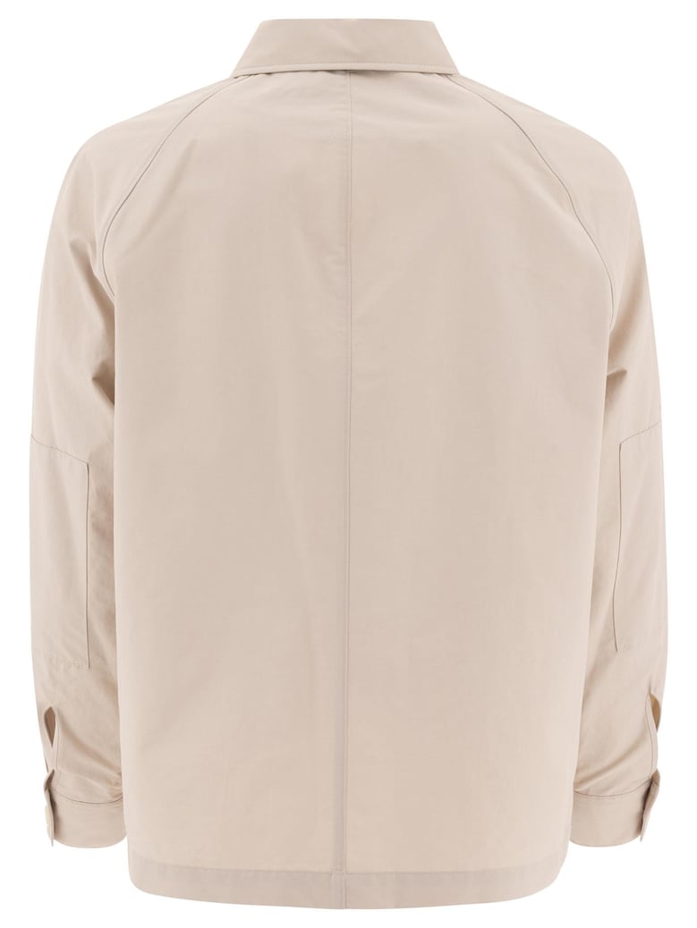 beige cotton nylon jacket by Selfnex